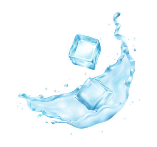 Composição de cubos de gelo de água - Vetor, Imagem