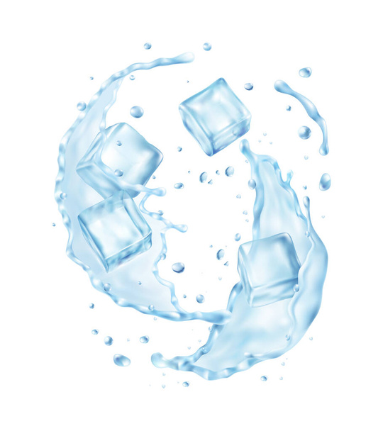 Composición de hielo de agua mineral - Vector, Imagen