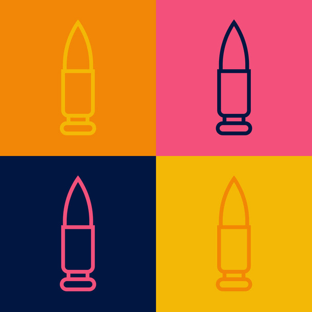 Pop art ligne Bullet icône isolée sur fond de couleur. Vecteur - Vecteur, image