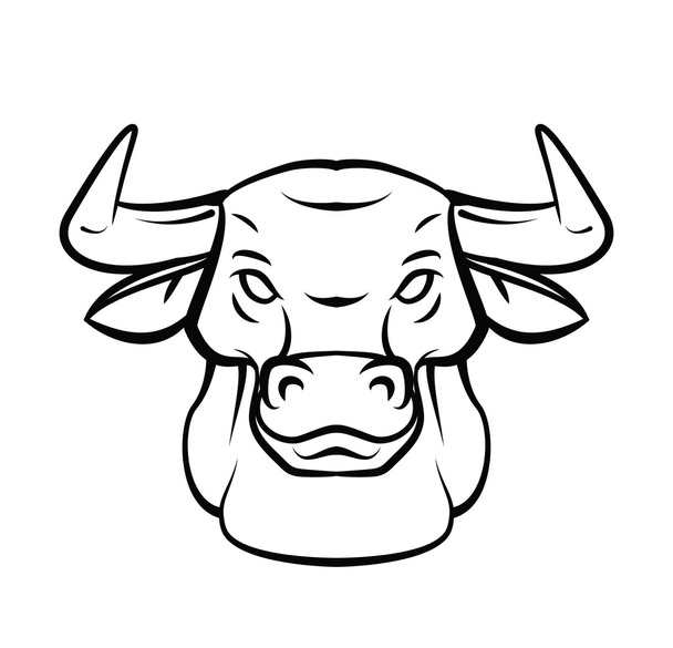 Bull Head Tattoo Vector Illustration - Vektör, Görsel