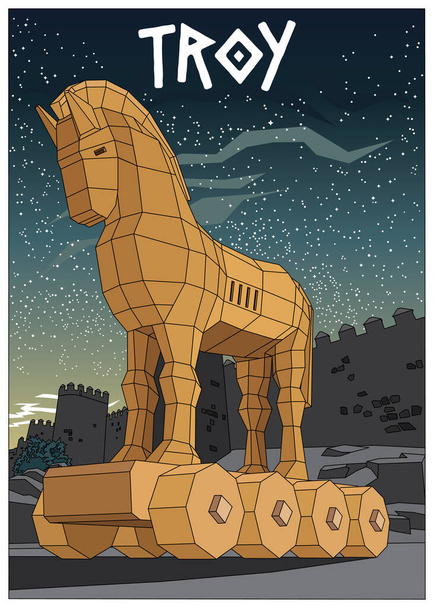 Ilustracja wektora konia trojańskiego - Wektor, obraz