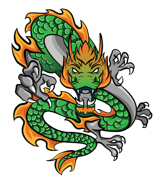 Green dragon - Vektor, kép