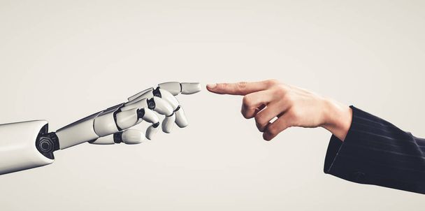Przyszła sztuczna inteligencja i uczenie maszynowe dla robota lub cyborga AI - Zdjęcie, obraz