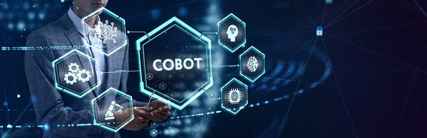 Concept industriële automatiseringstechnologie Collaboratieve robot, cobot - Foto, afbeelding