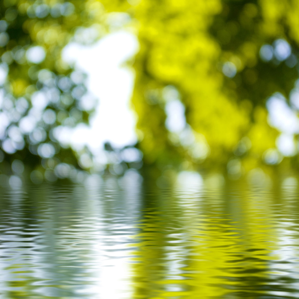 water on a blurred green background - Zdjęcie, obraz