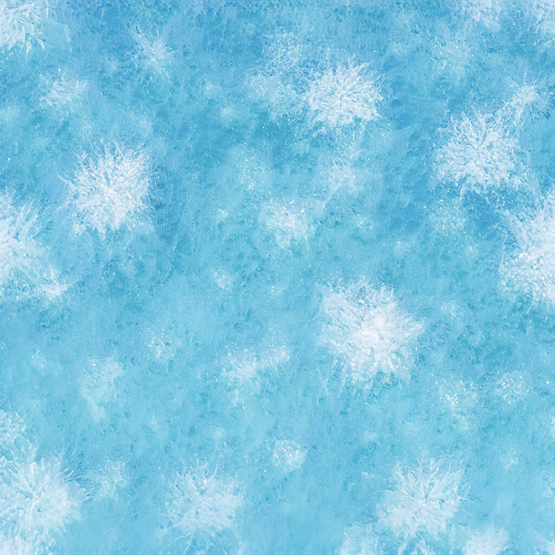 абстрактный зимний фон, лед и снежинки - Фото, изображение