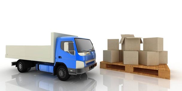 Concept. Shipping. Transport..3d Render Illustration. - Photo, Image