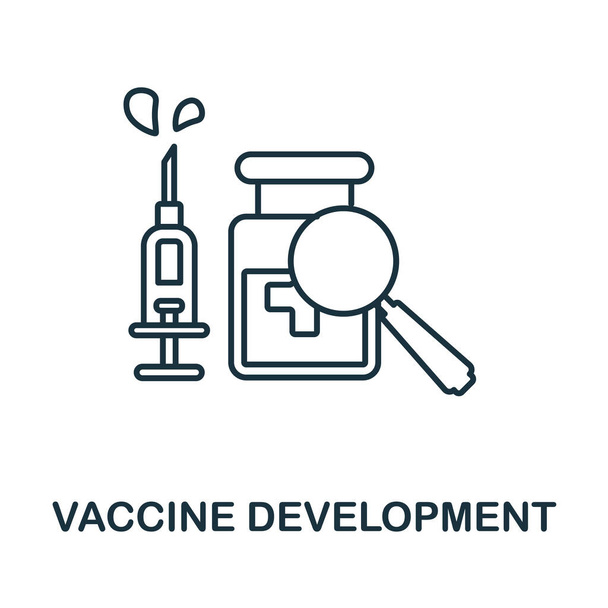 Icône Développement de vaccins. Élément de la collection de vaccins. Signe icône de développement de vaccins linéaires pour la conception Web, l'infographie et plus encore. - Vecteur, image