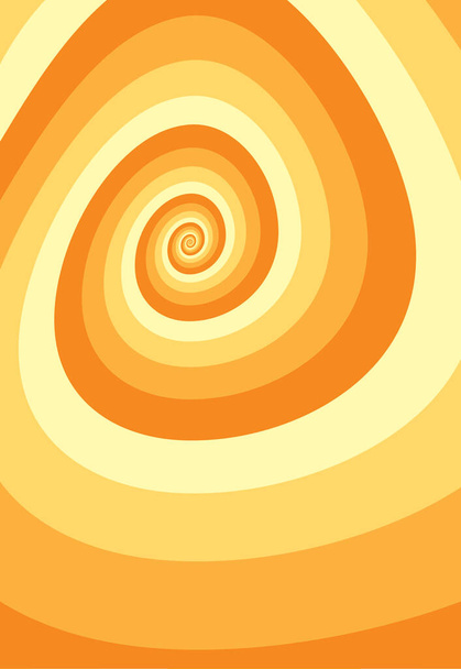 Zarys żywy jasny pomarańczowy biały farba narysowane krzywe nieskończony wybuch artysta malarstwo logo wystrój stylu retro druku. Close up view nowoczesny jasny czerwony zawroty głowy przepływ płynu cykl Pinwheel zawroty głowy - Wektor, obraz