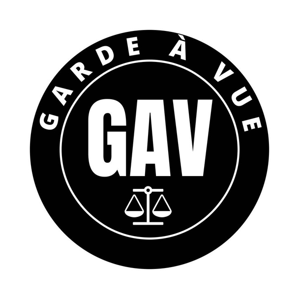 Símbolo de custódia policial na França chamado GAV garde um vue em língua francesa - Foto, Imagem