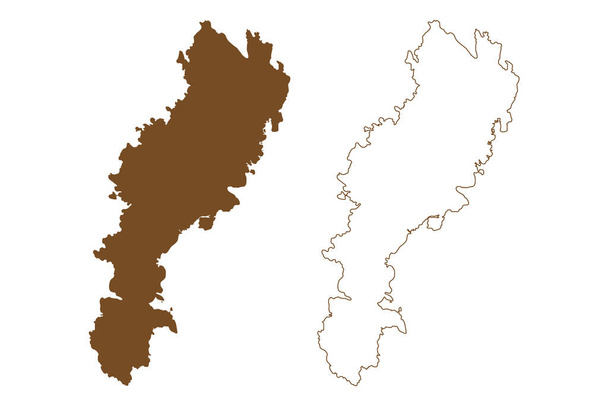 Livonsaari island (Republic of Finland) map vector illustration, scribble sketch Livonsaari map - Vector, Image