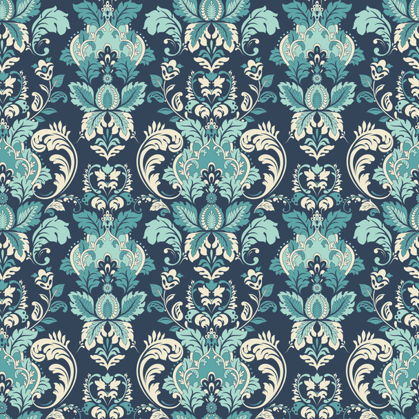 vintage floral seamless patten. Classic Baroque wallpaper. seamless vector background - Vector, Image