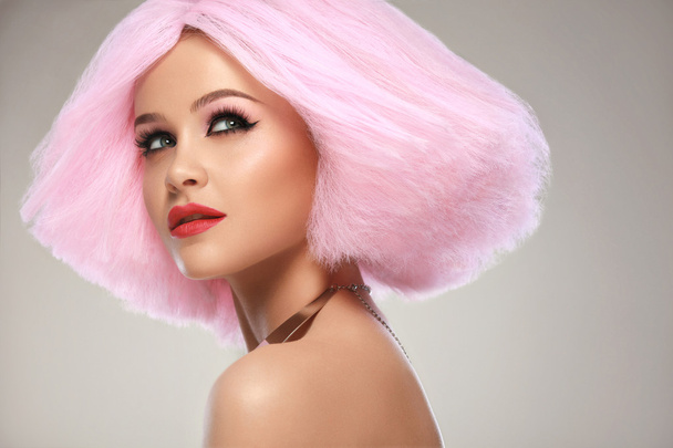 Woman with Pink Hair. - Valokuva, kuva