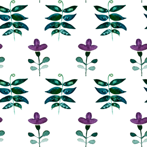Floral watercolor seamless pattern - Vector, Imagen