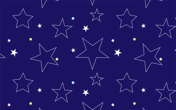 Seamless pattern of a children's room for boys with blue stars on a blue background. Ideal for fabric, textiles, nursery decoration, baby shower. Surface pattern design. Vector - Vektor, Bild