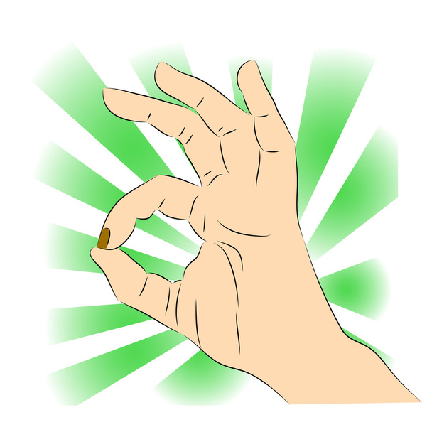 Fechamento do gesto da mão do homem - mostrando sinal ok (ok
) - Vetor, Imagem