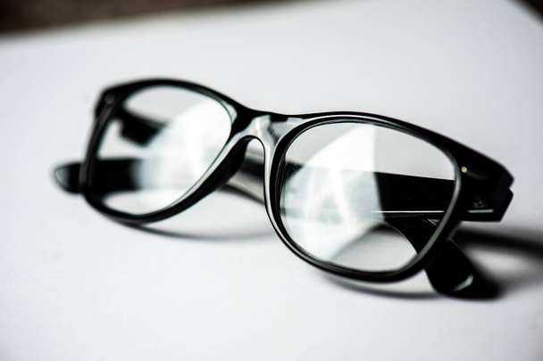 Clear eyeglasses concept white background - Фото, зображення