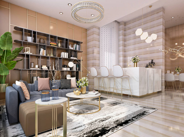 3d render of modern living room - Photo, Image
