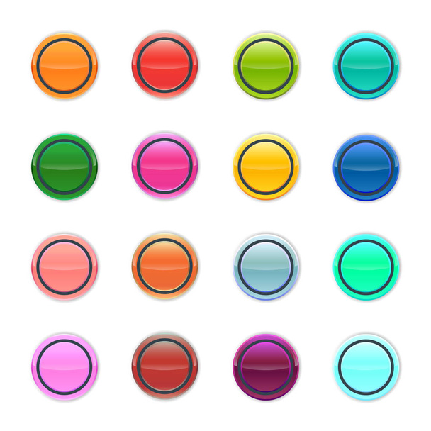 Vector blank round button set. Icon template for Infographics design. Creative banners. Can be used for workflow layout, diagram, web design - Vektor, kép