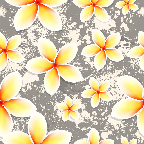 patrón vectorial sin costuras pequeñas flores delicadas sobre un fondo de color. Para ropa de primavera y verano, telas, textiles, - Vector, imagen