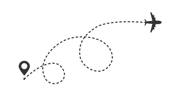 Koncepce vektorové ilustrace trasy letadla - Vektor, obrázek