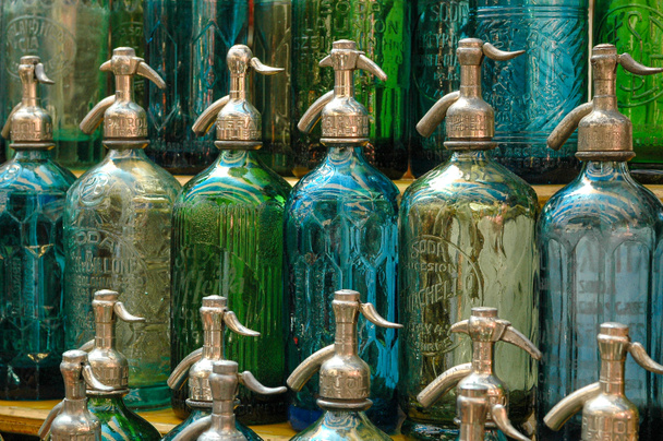 Stare butelki syfonu w San Telmo Buenos Aires - Zdjęcie, obraz