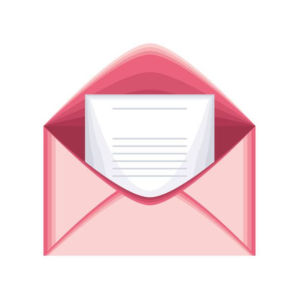 envelope and letter icon isolated - Διάνυσμα, εικόνα