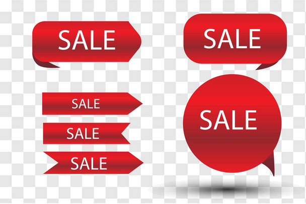 Set of red sale banners isolated. Vector 3d scrolls. - Вектор, зображення
