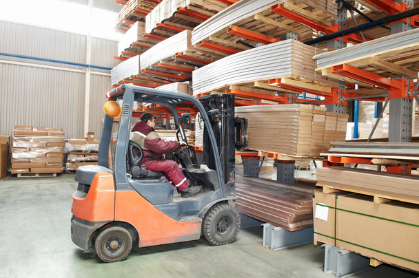 Warehouse forklift loader worker - Zdjęcie, obraz
