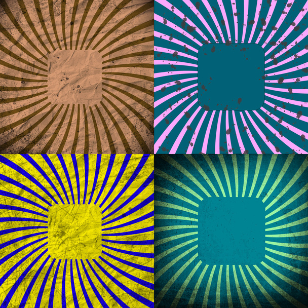 古いヴィンテージ紙のテンプレート テクスチャまたは光線パターンと背景のセット。ベクトル - ベクター画像