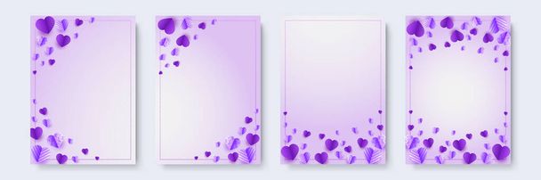 Γιορτάστε την ημέρα του Αγίου Βαλεντίνου Purple Papercut στυλ Αγάπη κάρτα σχεδιασμό φόντο. Σχεδιασμός για ξεχωριστές ημέρες, ημέρα των γυναικών, γενέθλια, ημέρα της μητέρας, ημέρα του πατέρα, τα Χριστούγεννα, και το γάμο. - Διάνυσμα, εικόνα