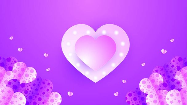 Прекрасный светящийся белый фиолетовый стиль оформления бумаги - Вектор,изображение