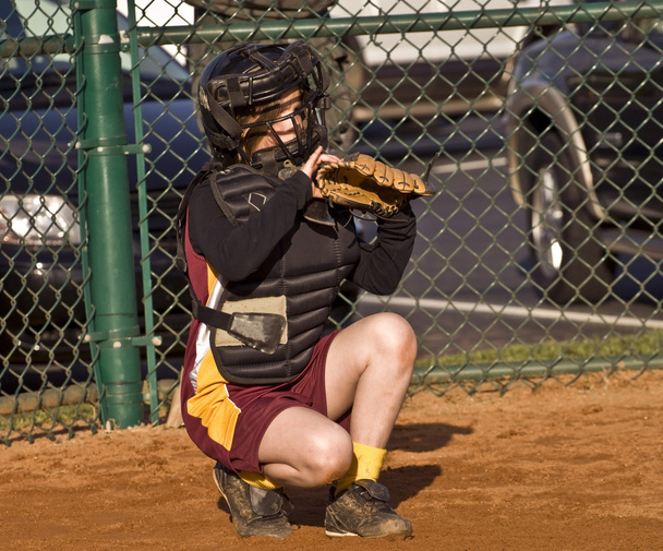 Softball de Catcher Girl
 - Foto, Imagem