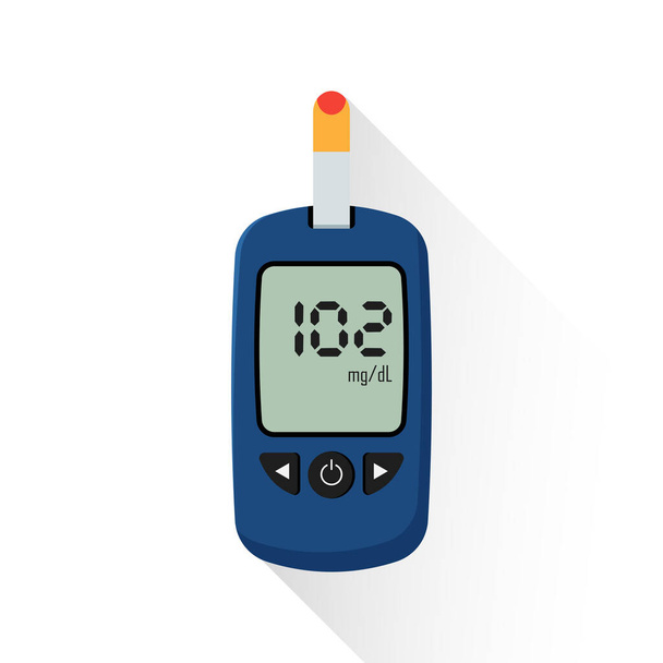 Orvosi mérőeszköz ikonja, vércukorvektor vizsgálata - Vektor, kép
