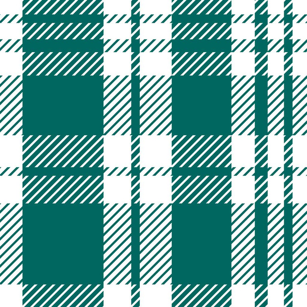 Vector geruite naadloze patroon in groen en wit voor st. Patrick 's dag. Print Texture, Buffalo tartan hand getekend. Ontwerpen voor textiel, stof, inpakpapier, verpakking, scrapbooking. - Vector, afbeelding