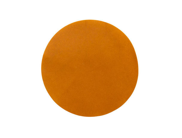 Brown round paper sticker етикетка ізольована на білому фоні - Фото, зображення