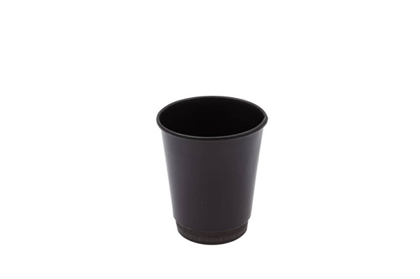 Paper, disposable black glass on a white background - Fotó, kép