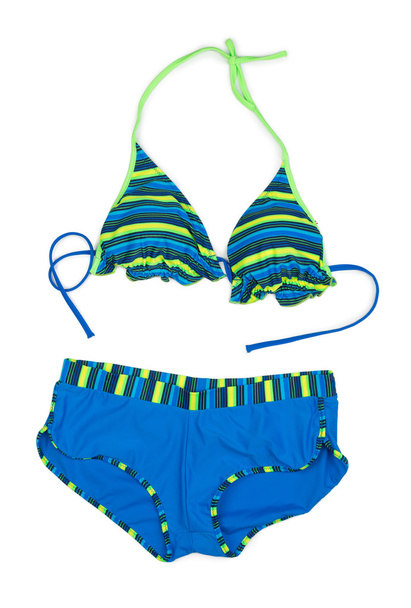 Trendy blue striped swimsuit - Foto, Imagen
