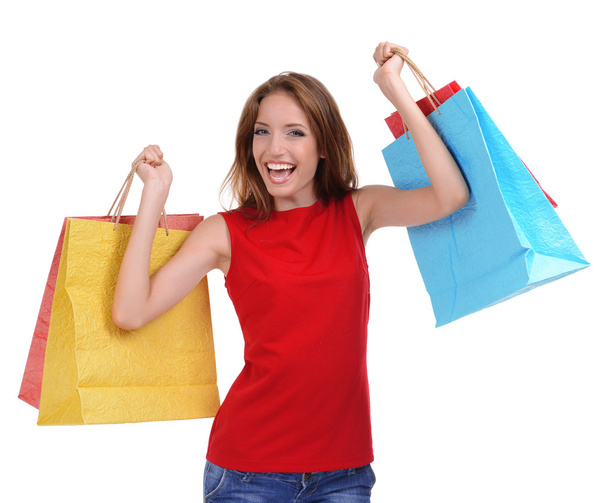 Young woman with shopping bags - Foto, imagen