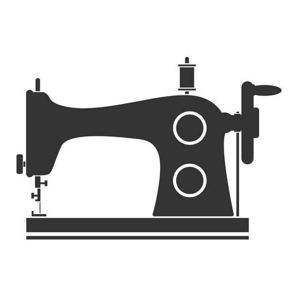 μαύρο vintage σύμβολο ραπτομηχανής - Διάνυσμα, εικόνα