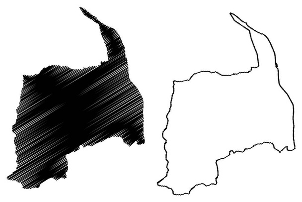 Sao Felix község (Bahia állam, Brazília Önkormányzata, Brazil Szövetségi Köztársaság) térkép vektor illusztráció, firka vázlat Sao Felix térkép - Vektor, kép
