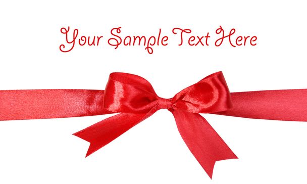 Shiny red ribbon with bow - Foto, Bild