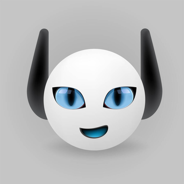 modern realistic bot avatar in white color - ベクター画像