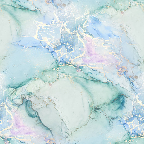 Foil Water Color Marble. Copper Water Color Watercolor. Pink Seamless Watercolor. Fluid Elegant Glitter. Luxury Abstract Template. Blue Marble Background. Green Ink Paint. Golden Alcohol Ink Marble. - 写真・画像