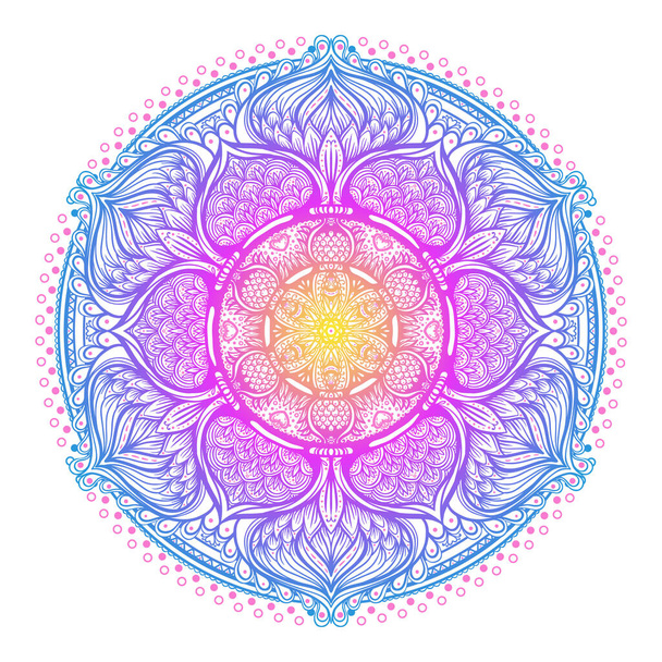 Sacred geometry symbol with all seeing eye in acid colors. Mystic, alchemy, occult concept. Design for indie music cover, t-shirt print, psychedelic poster, flyer. - Vetor, Imagem