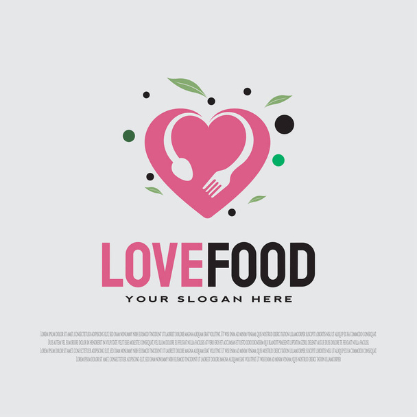 logotipo culinario de alimentos. icono de cocina. símbolo de la comida orgánica. símbolos creativos del restaurante, elementos de banner, elementos de ilustración vectorial - Vector, imagen