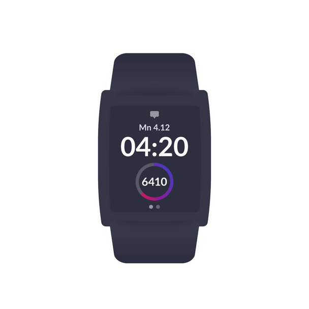 smart watch, activity tracker, step counter ui - Vector, Image