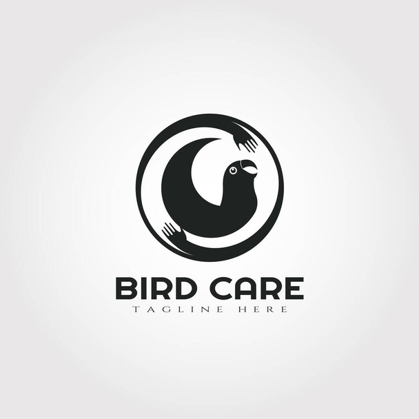 Papegaai vogel logo ontwerp, tortelduifje icoon - Vector, afbeelding