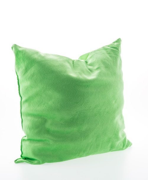 Almohada verde aislada sobre fondo blanco
 - Foto, Imagen