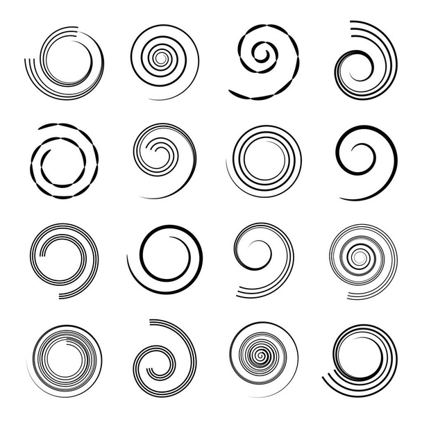 Tasarım için soyut spiral elementler. Vektör sanatı. - Vektör, Görsel